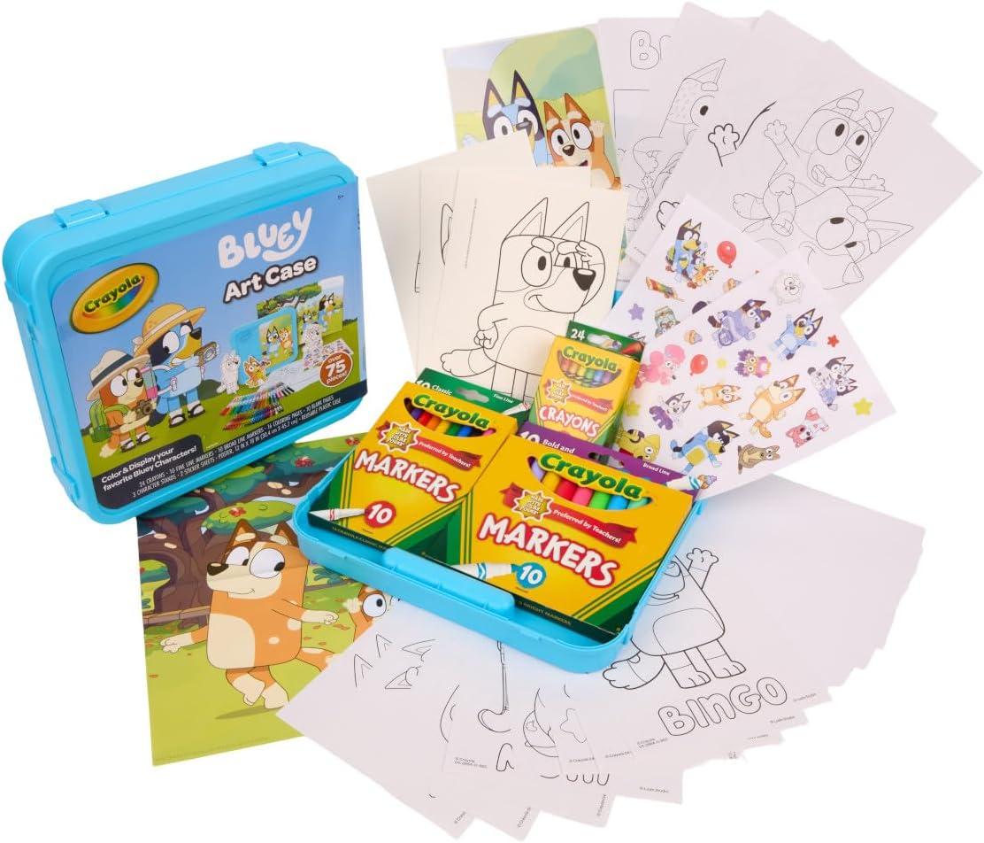 Crayola Color Wonder Bluey Activity Kit, Mess Free Coloring for Toddlers, Holiday & Christmas Gifts for Kids, Art Set for Kids, Plane Essential, Bluey Toys, 3+(Art Case)