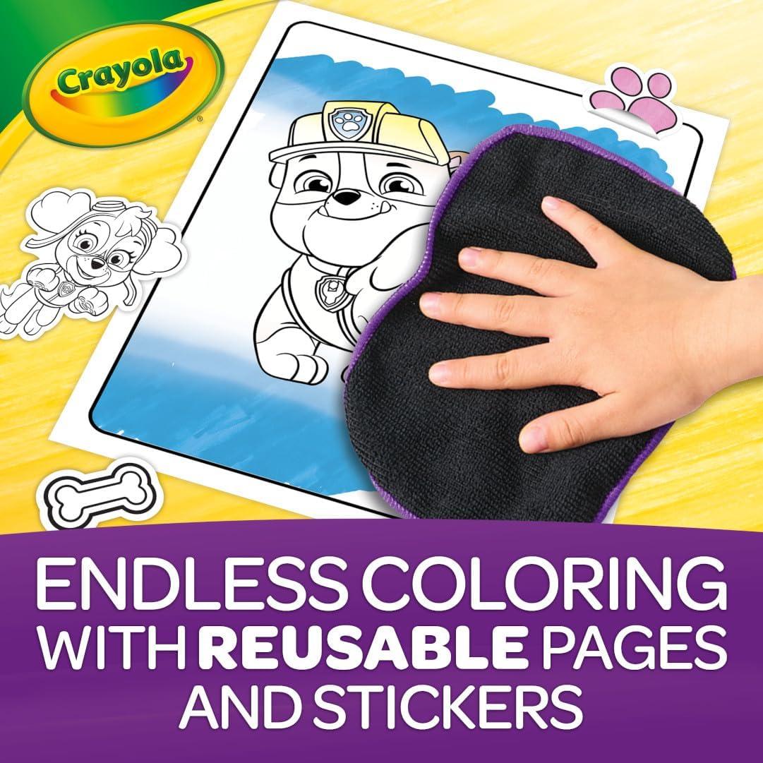 Crayola PAW Patrol Sticker Activity Pad, 12 PAW Patrol Coloring Pages, 100+ Stickers, Travel Activity, PAW Patrol Toys, Toddler Gifts(Color & Erase)