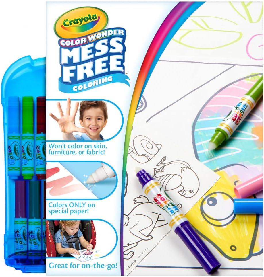 Crayola Color Wonder Mess Free Fingerpaint & Stamper Kit, Safari Stamps for Kids, Color Reveal Ink, Toddler Activity, Gifts, 3+(Art Set)