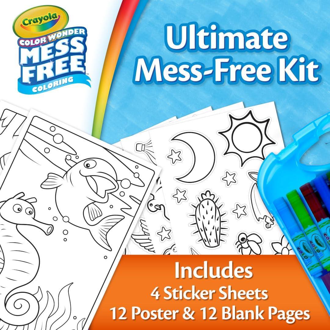 Crayola Color Wonder Mess Free Fingerpaint & Stamper Kit, Safari Stamps for Kids, Color Reveal Ink, Toddler Activity, Gifts, 3+(Art Set)