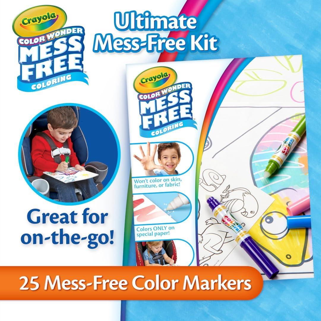 Crayola Color Wonder Mess Free Fingerpaint & Stamper Kit, Safari Stamps for Kids, Color Reveal Ink, Toddler Activity, Gifts, 3+(Art Set)