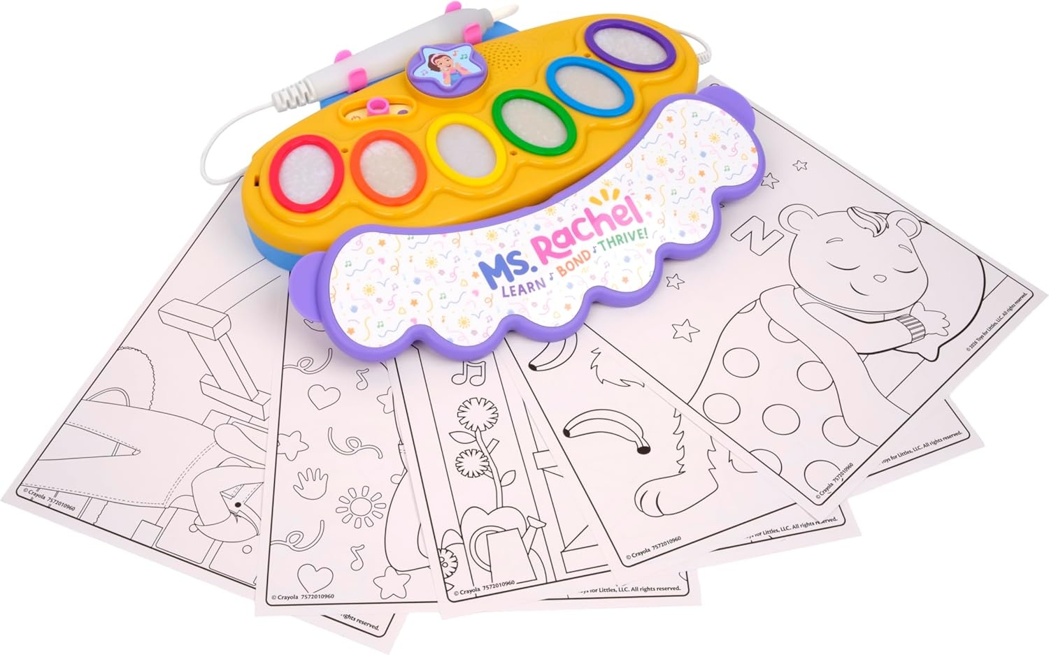 Crayola Color Wonder Magic Light Brush Featuring Ms. Rachel, MessFree Coloring Set with Songs, Paint Set for Toddlers, Art Gift for Kids, Ages 3 & Up(8×10 inches)