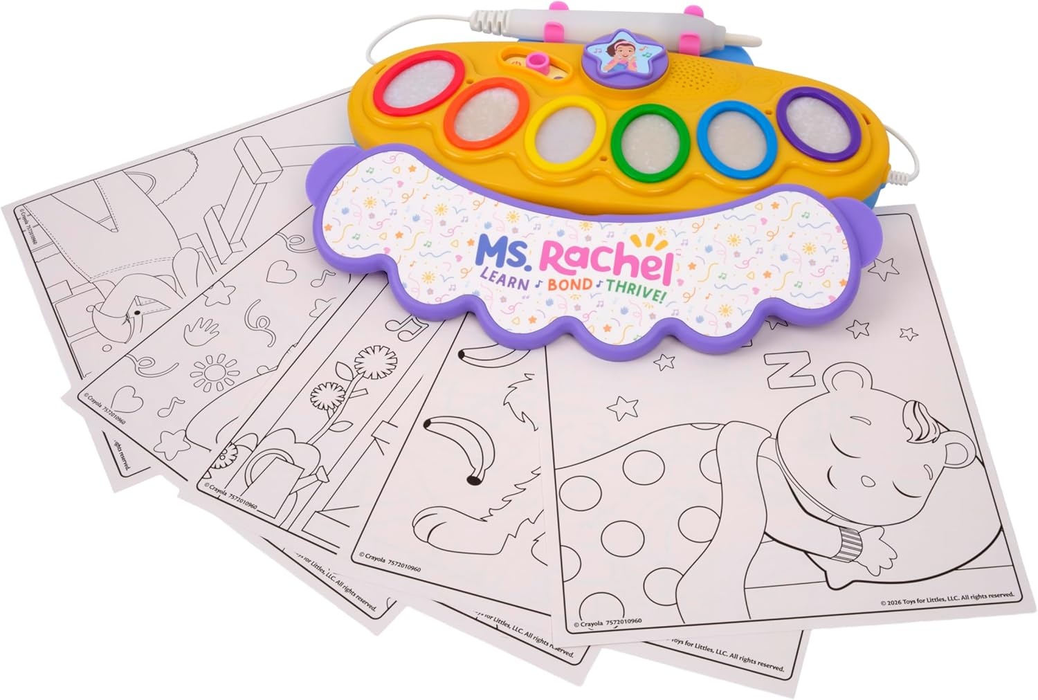 Crayola Color Wonder Magic Light Brush Featuring Ms. Rachel, MessFree Coloring Set with Songs, Paint Set for Toddlers, Art Gift for Kids, Ages 3 & Up(8×10 inches)