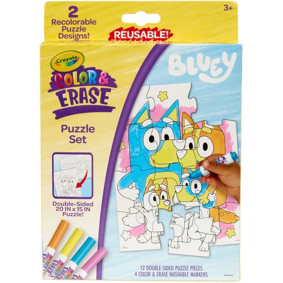 Crayola Color Wonder Bluey Activity Kit, Mess Free Coloring for Toddlers, Holiday & Christmas Gifts for Kids, Art Set for Kids, Plane Essential, Bluey Toys, 3+(Color & Erase: Bluey Puzzle Set)
