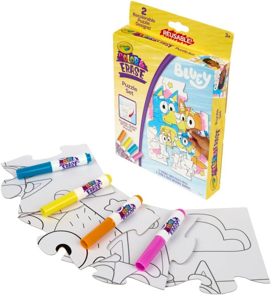 Crayola Color Wonder Bluey Activity Kit, Mess Free Coloring for Toddlers, Holiday & Christmas Gifts for Kids, Art Set for Kids, Plane Essential, Bluey Toys, 3+(Color & Erase: Bluey Puzzle Set)