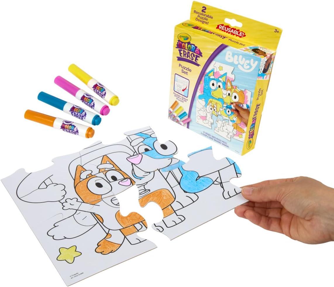 Crayola Color Wonder Bluey Activity Kit, Mess Free Coloring for Toddlers, Holiday & Christmas Gifts for Kids, Art Set for Kids, Plane Essential, Bluey Toys, 3+(Color & Erase: Bluey Puzzle Set)