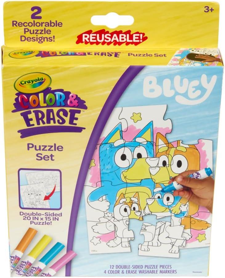 Crayola Color Wonder Bluey Activity Kit, Mess Free Coloring for Toddlers, Holiday & Christmas Gifts for Kids, Art Set for Kids, Plane Essential, Bluey Toys, 3+(Color & Erase: Bluey Puzzle Set)