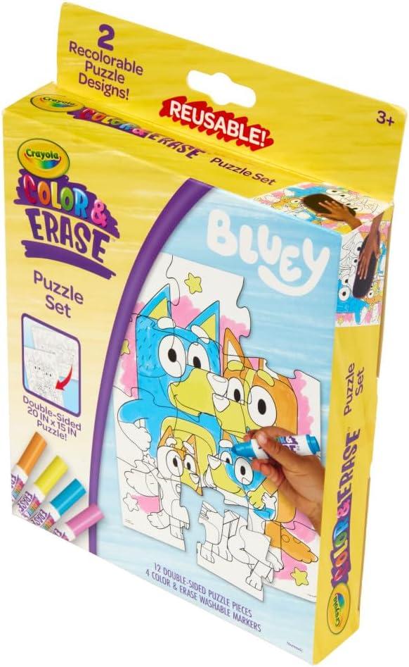 Crayola Color Wonder Bluey Activity Kit, Mess Free Coloring for Toddlers, Holiday & Christmas Gifts for Kids, Art Set for Kids, Plane Essential, Bluey Toys, 3+(Color & Erase: Bluey Puzzle Set)