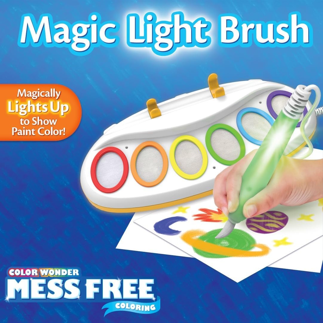 Crayola Color Wonder Magic Light Brush Featuring Ms. Rachel, MessFree Coloring Set with Songs, Paint Set for Toddlers, Art Gift for Kids, Ages 3 & Up(25 Piece Set)