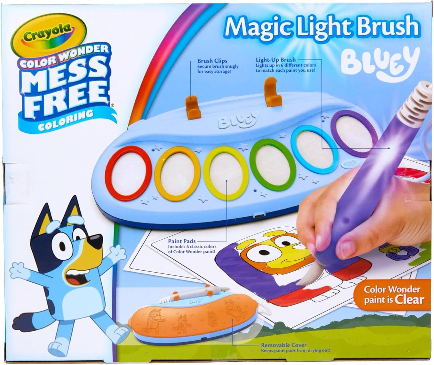 Crayola Color Wonder Magic Light Brush Featuring Ms. Rachel, MessFree Coloring Set with Songs, Paint Set for Toddlers, Art Gift for Kids, Ages 3 & Up(8.5 x 11 inches)