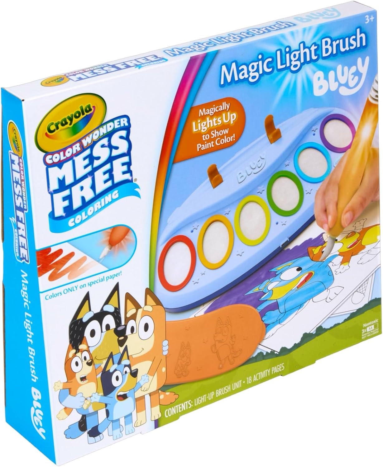 Crayola Color Wonder Magic Light Brush Featuring Ms. Rachel, MessFree Coloring Set with Songs, Paint Set for Toddlers, Art Gift for Kids, Ages 3 & Up(8.5 x 11 inches)