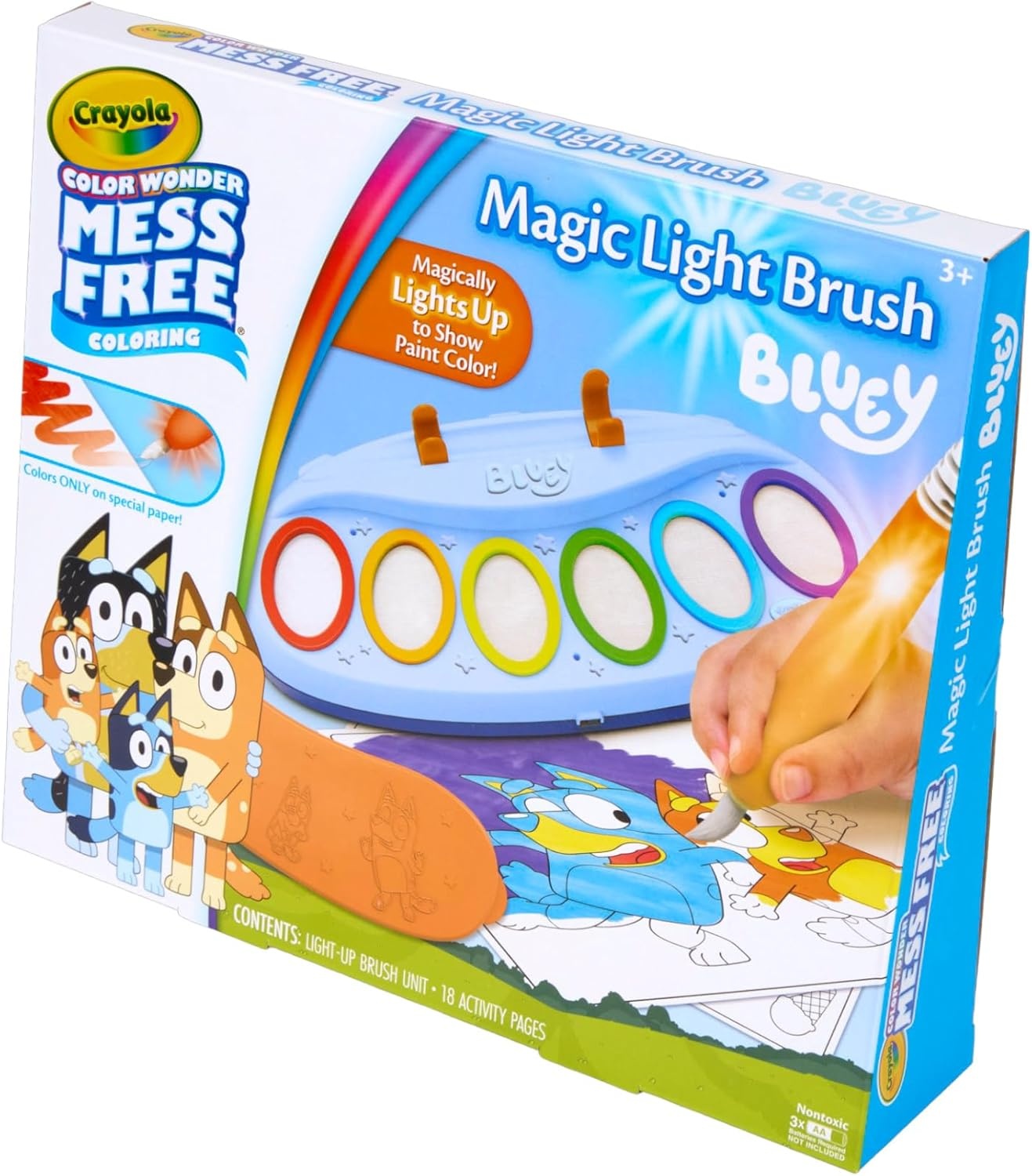 Crayola Color Wonder Magic Light Brush Featuring Ms. Rachel, MessFree Coloring Set with Songs, Paint Set for Toddlers, Art Gift for Kids, Ages 3 & Up(8.5 x 11 inches)