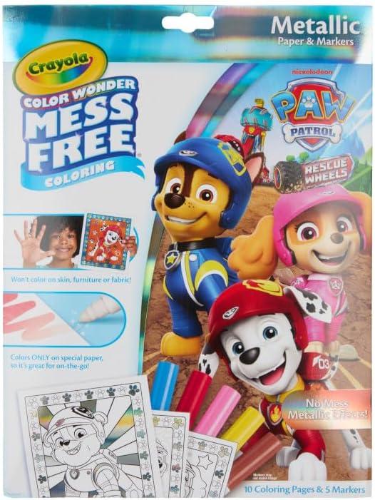 Crayola PAW Patrol Sticker Activity Pad, 12 PAW Patrol Coloring Pages, 100+ Stickers, Travel Activity, PAW Patrol Toys, Toddler Gifts(Metallic)