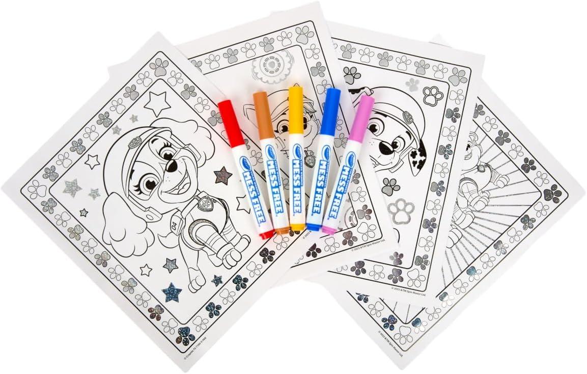Crayola PAW Patrol Sticker Activity Pad, 12 PAW Patrol Coloring Pages, 100+ Stickers, Travel Activity, PAW Patrol Toys, Toddler Gifts(Metallic)