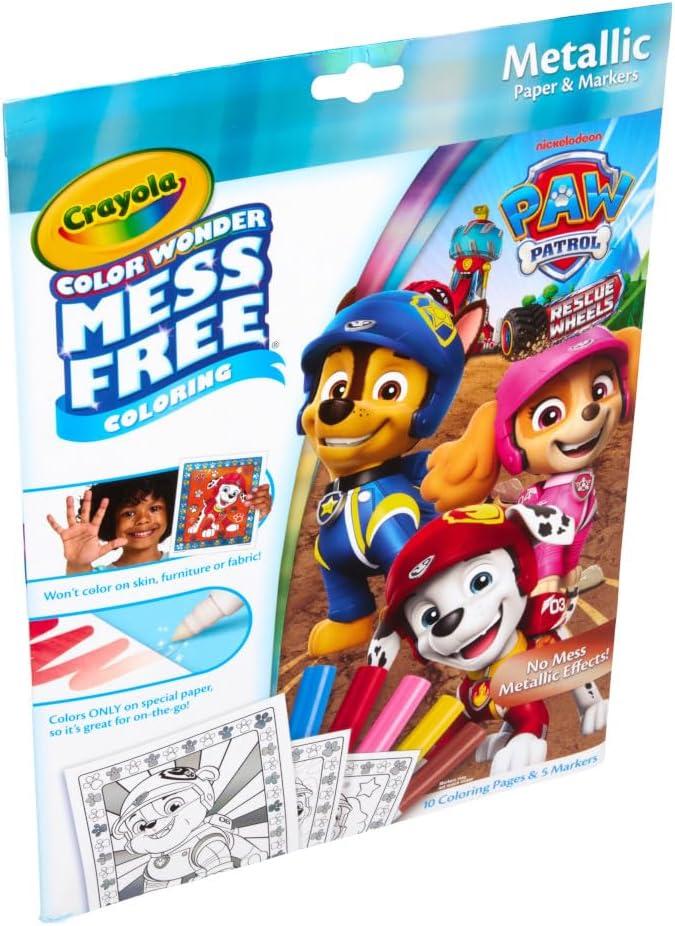 Crayola PAW Patrol Sticker Activity Pad, 12 PAW Patrol Coloring Pages, 100+ Stickers, Travel Activity, PAW Patrol Toys, Toddler Gifts(Metallic)
