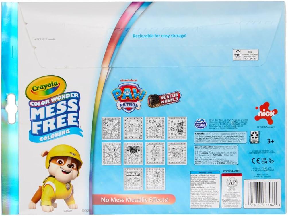 Crayola PAW Patrol Sticker Activity Pad, 12 PAW Patrol Coloring Pages, 100+ Stickers, Travel Activity, PAW Patrol Toys, Toddler Gifts(Metallic)