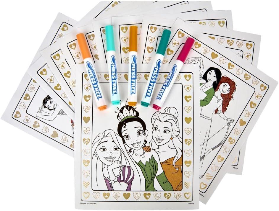 Crayola Color Wonder Disney Princess Glitter Coloring Pages & Mess Free Markers, Coloring Set, Gift for Toddlers 3 & Up