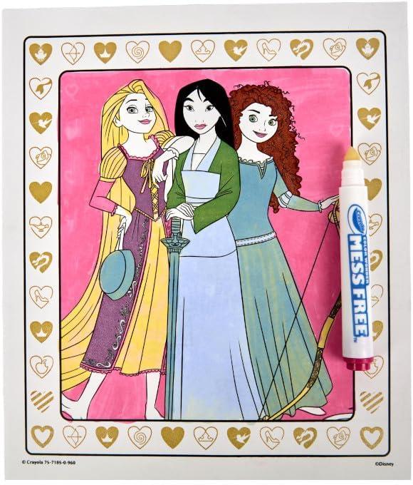 Crayola Color Wonder Disney Princess Glitter Coloring Pages & Mess Free Markers, Coloring Set, Gift for Toddlers 3 & Up