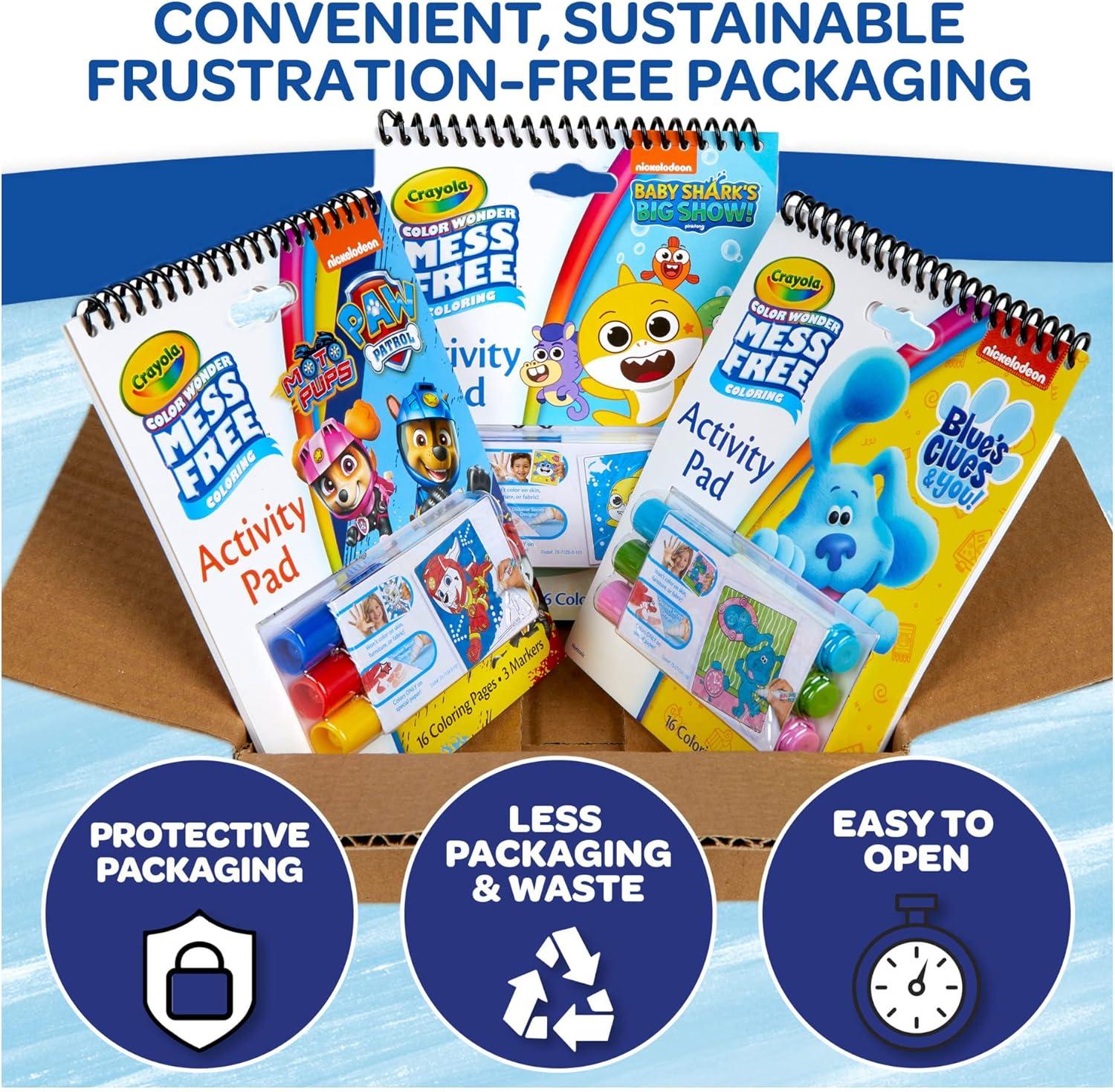 Crayola Nickelodeon Color Wonder Activity Pad Bundle (3 Pack), Toddler Stocking Stuffer, Mess Free Coloring Set for Kids, Holiday & Christmas Gifts for Kids, 3+