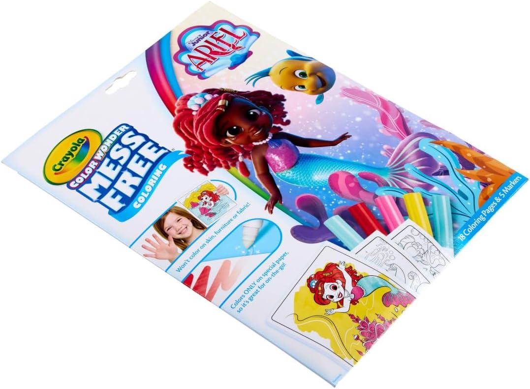 Crayola Color Wonder Disney Junior Ariel Mess Free Coloring Pages, Gift for Toddlers, Travel Activity, Disney Coloring, Ages 3+(Ariel)