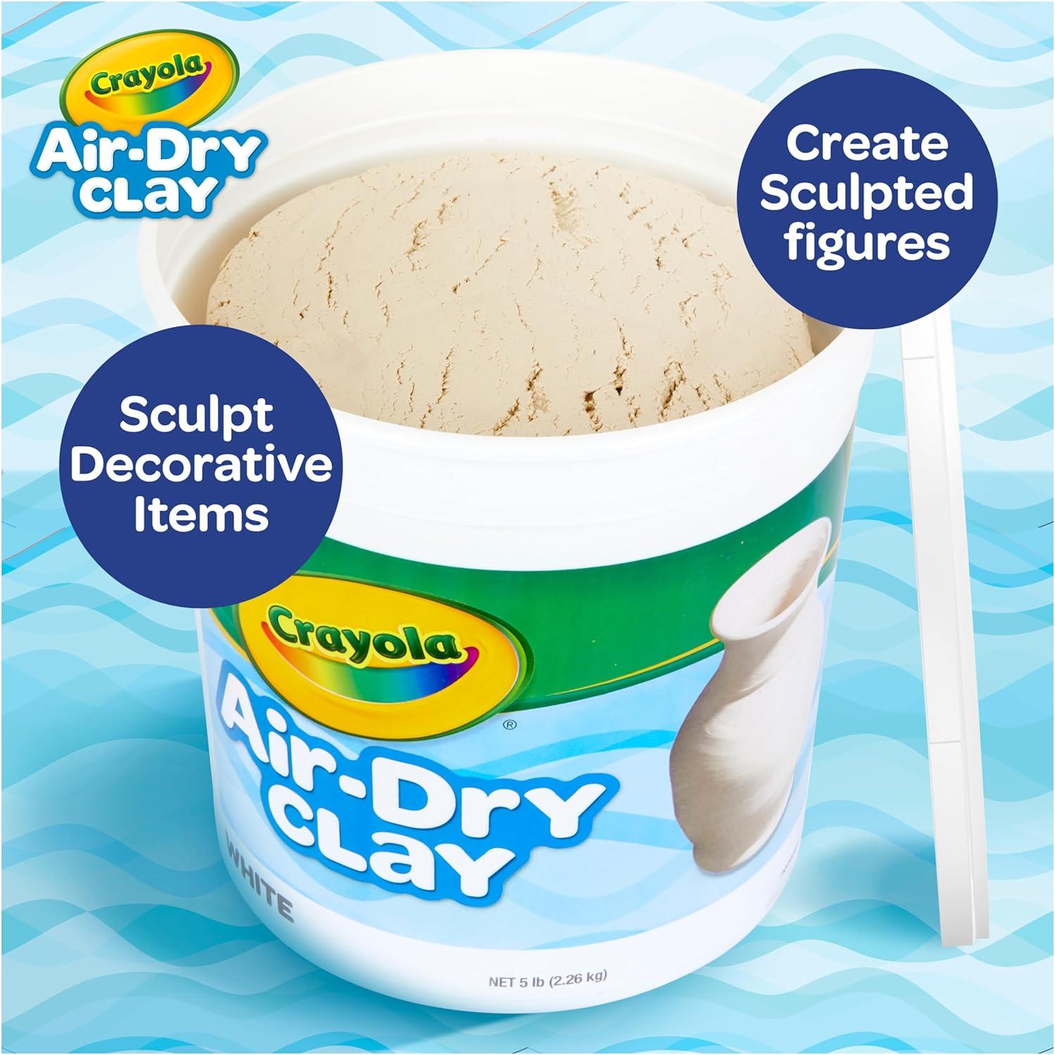 Crayola Air Dry Clay (5lbs), Teacher Supplies, Natural White Modeling Clay for Kids, Sculpting Material, Bulk Craft Supplies for Art Classrooms(4)