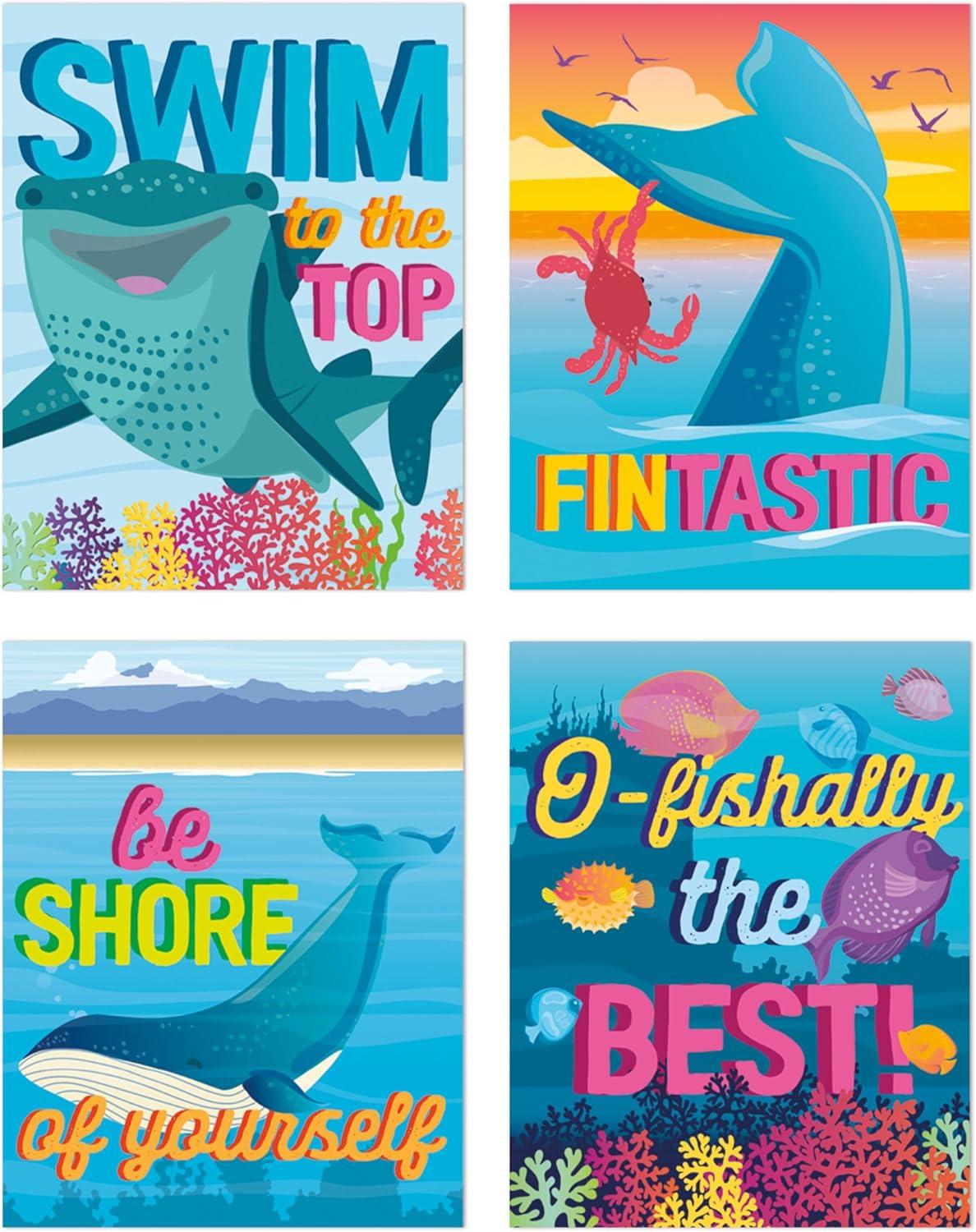Eureka Crayola Colors of Kindness Mini Classroom Poster Set for Teachers, 11″ x 14″, 8 Pieces(Seas the Day)