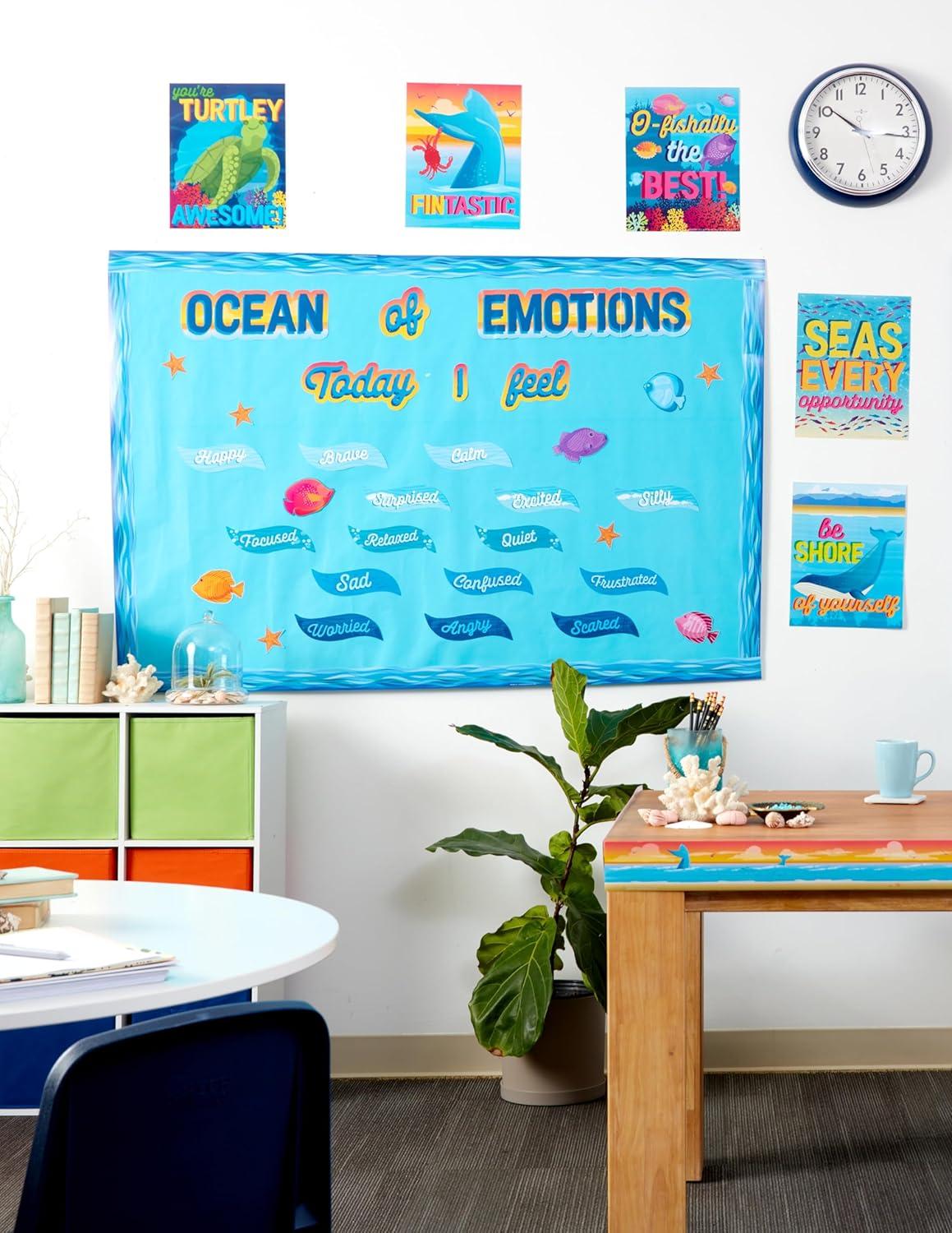 Eureka Crayola Colors of Kindness Mini Classroom Poster Set for Teachers, 11″ x 14″, 8 Pieces(Seas the Day)