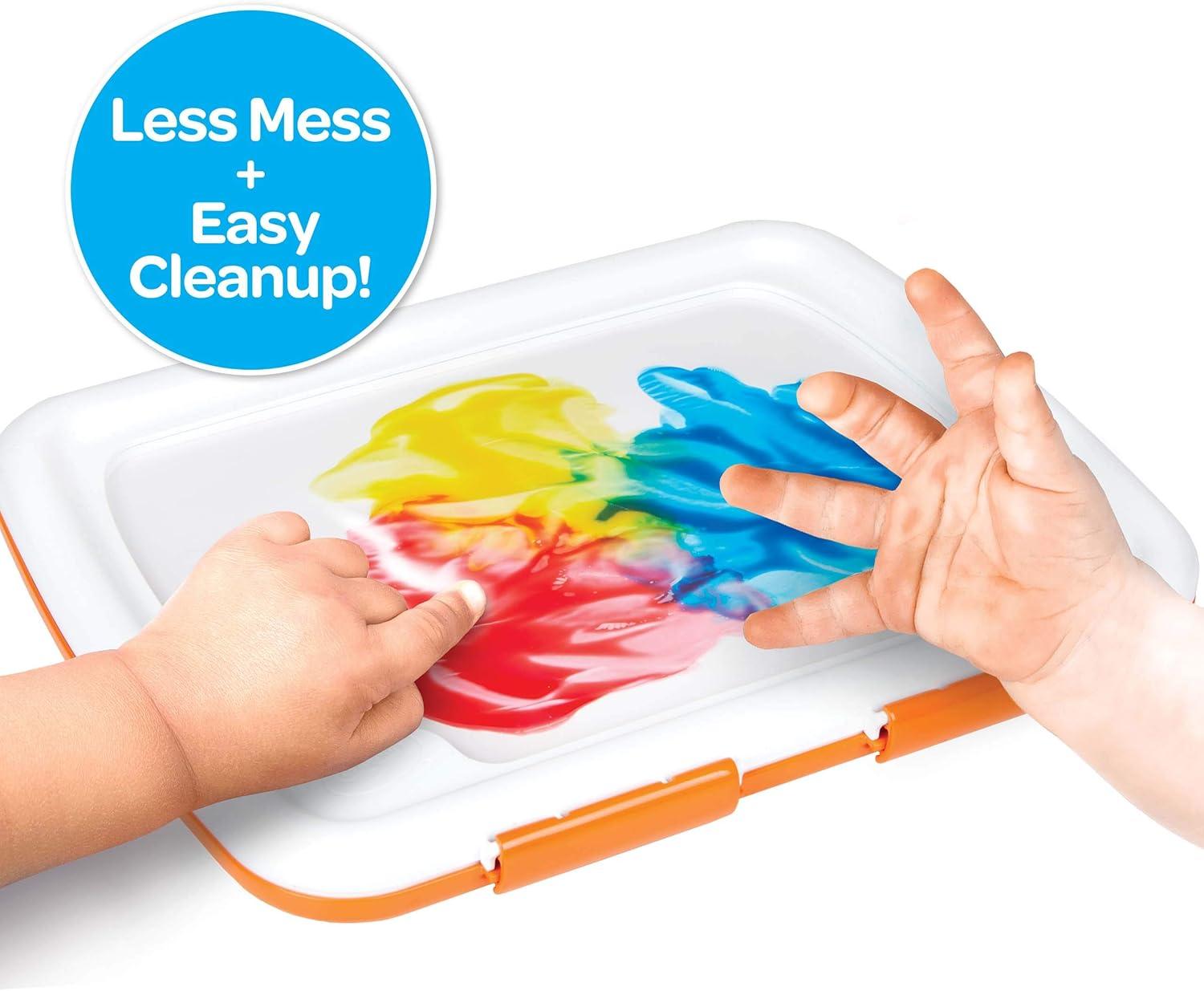 Crayola Mess Free Finger Painting Station – Washable Finger Paint for Toddlers, Christmas Gifts for Grandkids, Arts & Crafts Set, Sensory Activity, Travel Toy, Ages 1+(Fingerpaint)