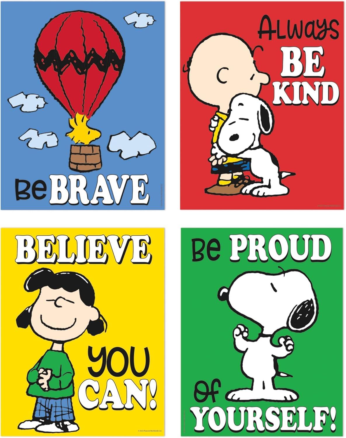 Eureka Crayola Colors of Kindness Mini Classroom Poster Set for Teachers, 11″ x 14″, 8 Pieces(Peanuts)