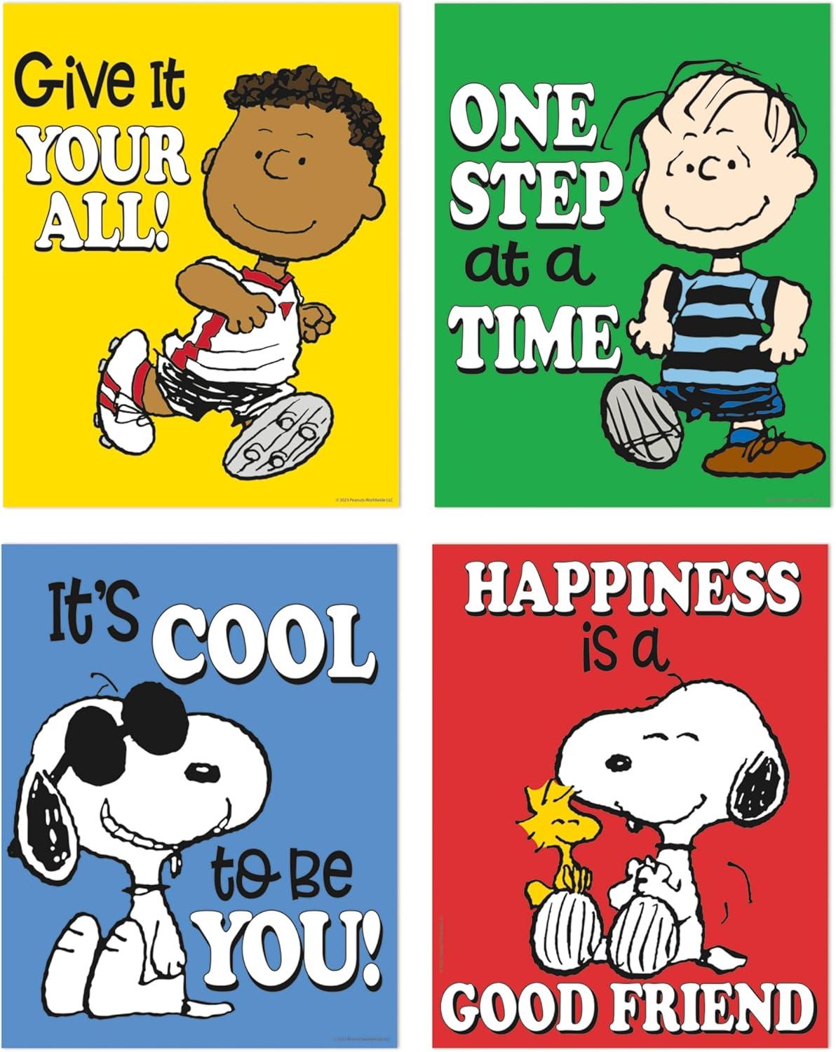 Eureka Crayola Colors of Kindness Mini Classroom Poster Set for Teachers, 11″ x 14″, 8 Pieces(Peanuts)