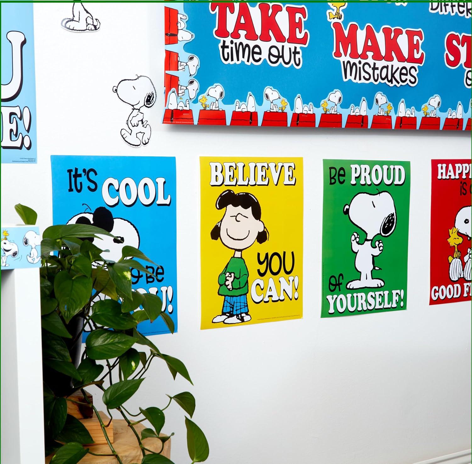 Eureka Crayola Colors of Kindness Mini Classroom Poster Set for Teachers, 11″ x 14″, 8 Pieces(Peanuts)