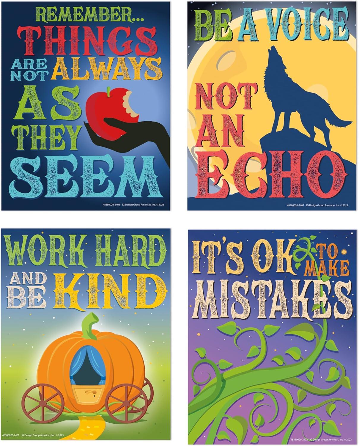 Eureka Crayola Colors of Kindness Mini Classroom Poster Set for Teachers, 11″ x 14″, 8 Pieces(Once Upon a Dream)