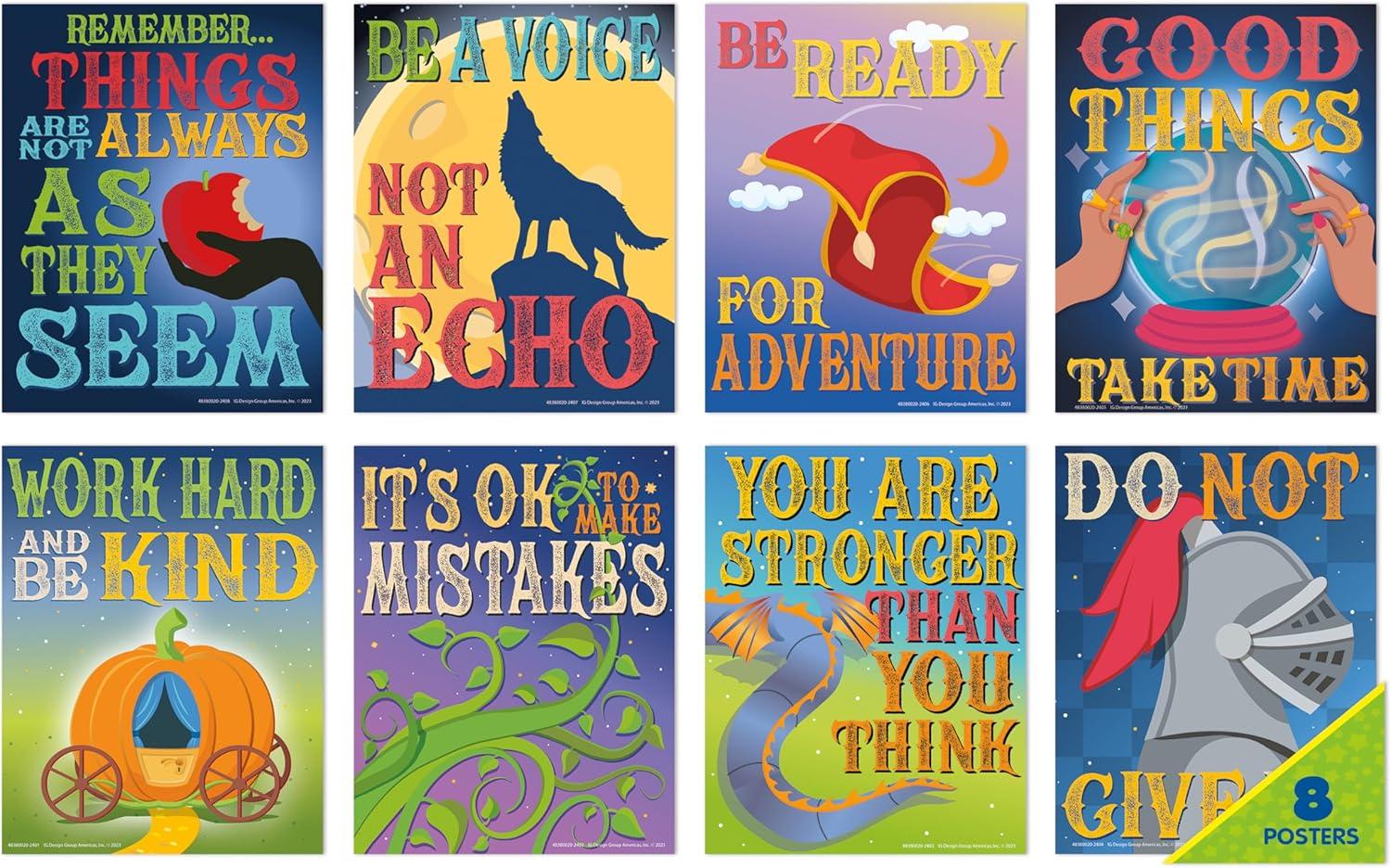 Eureka Crayola Colors of Kindness Mini Classroom Poster Set for Teachers, 11″ x 14″, 8 Pieces(Once Upon a Dream)