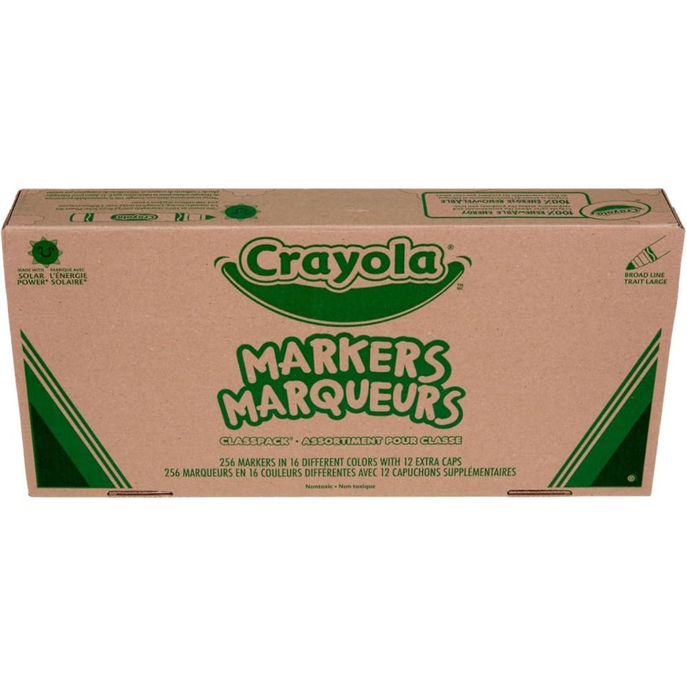 Crayola Broad Line Markers Classpack (256 Ct), Bulk Markers for Kids, Art Supplies for School, Classroom Must Haves, Preschool & Kindergarten Supplies