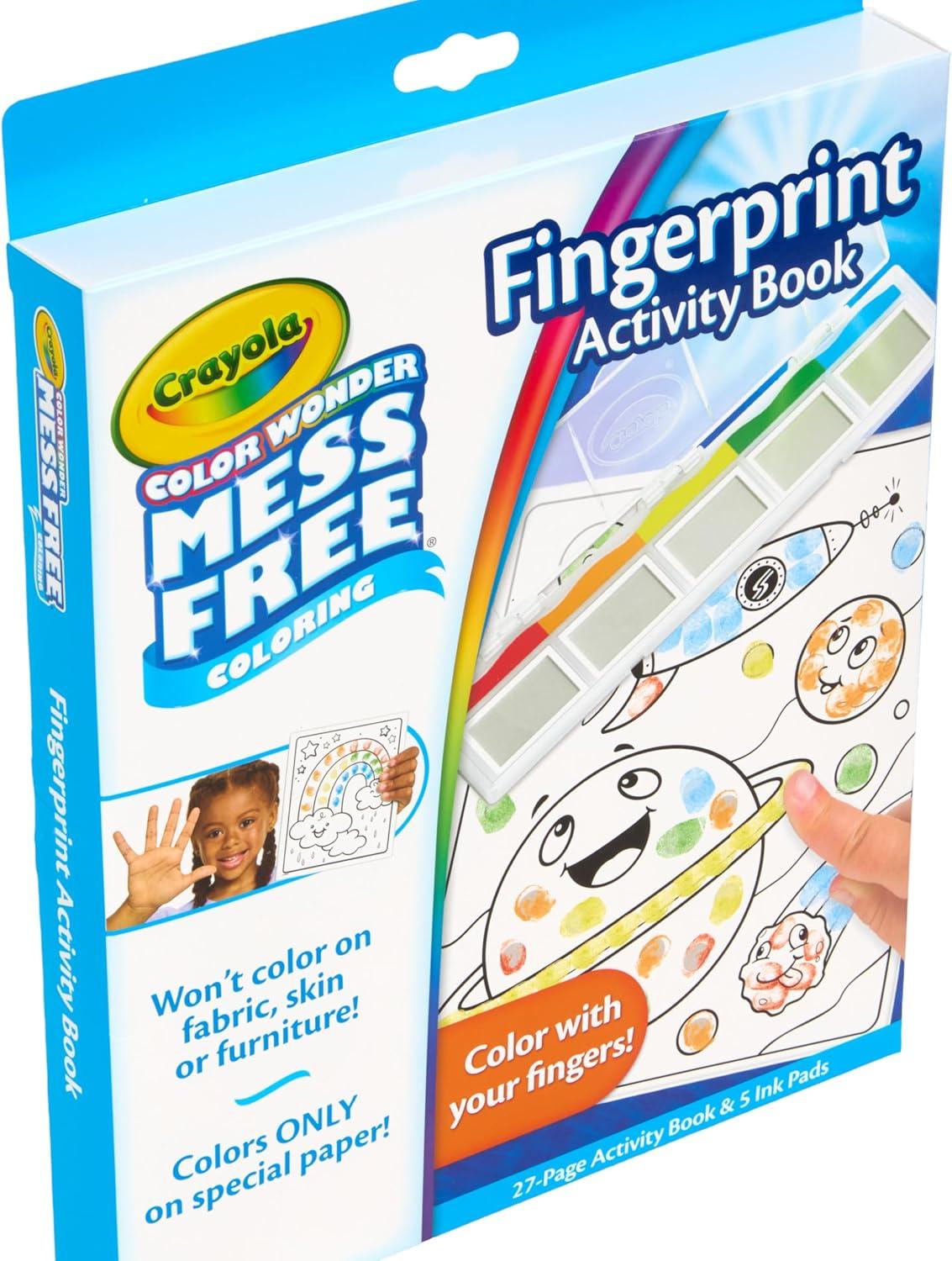 Crayola Color Wonder Mess Free Fingerprint Ink Painting Activity Set, Toddler Finger Painting Alternative, Stocking Stuffers for Kids, Holiday Gifts