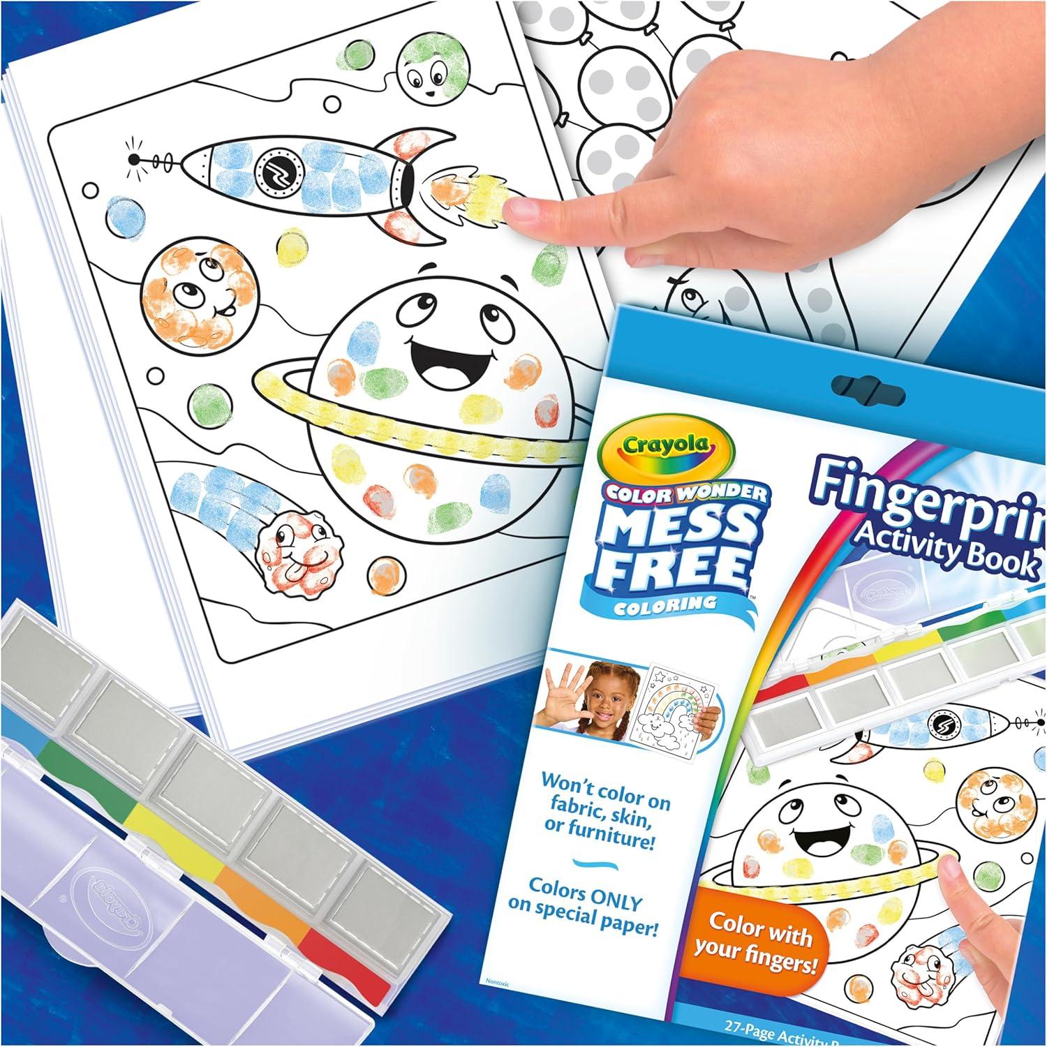 Crayola Color Wonder Mess Free Fingerprint Ink Painting Activity Set, Toddler Finger Painting Alternative, Stocking Stuffers for Kids, Holiday Gifts