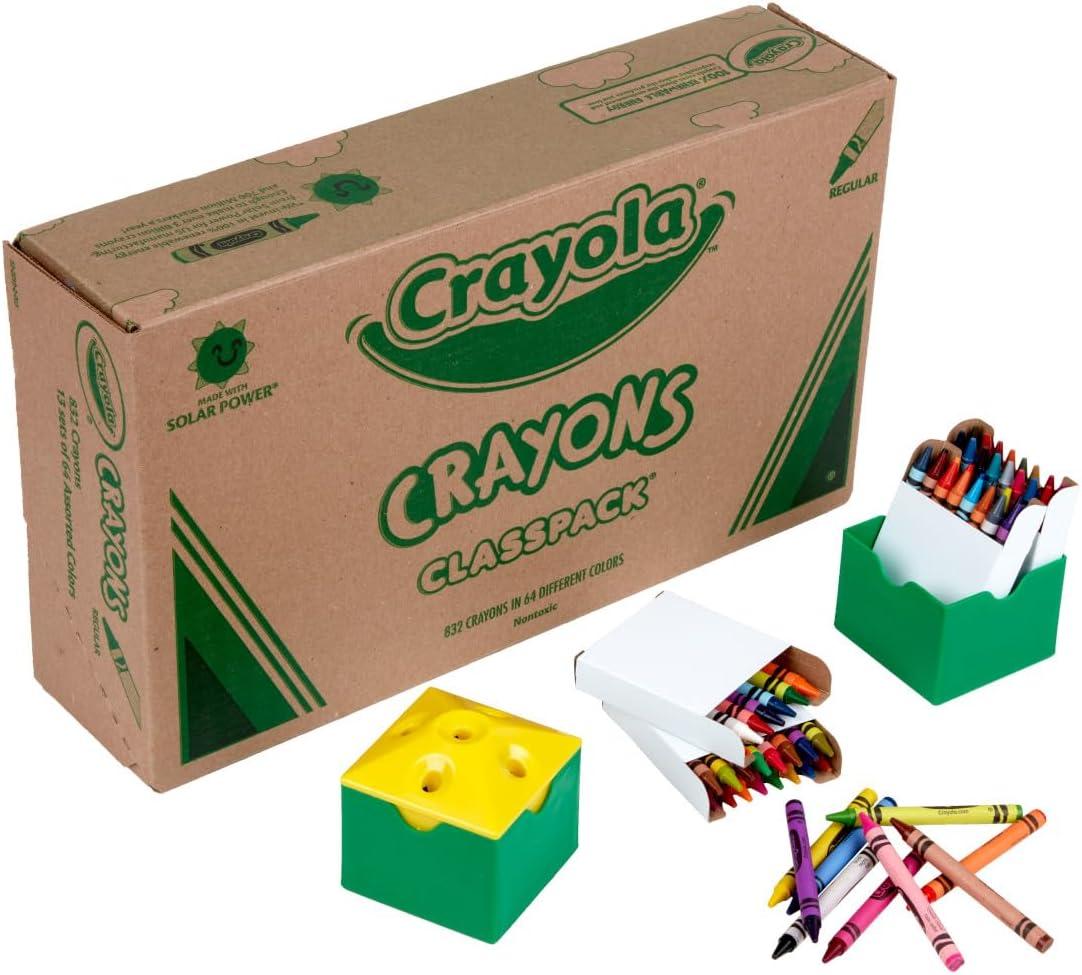 Crayola Crayon Classpack (800ct), Bulk Crayons for Kids, Bulk School Supplies, Large Crayon Box, Preschool Teacher Classroom Essentials, Ages 5, 6, 7(832 Count (Pack of 1))