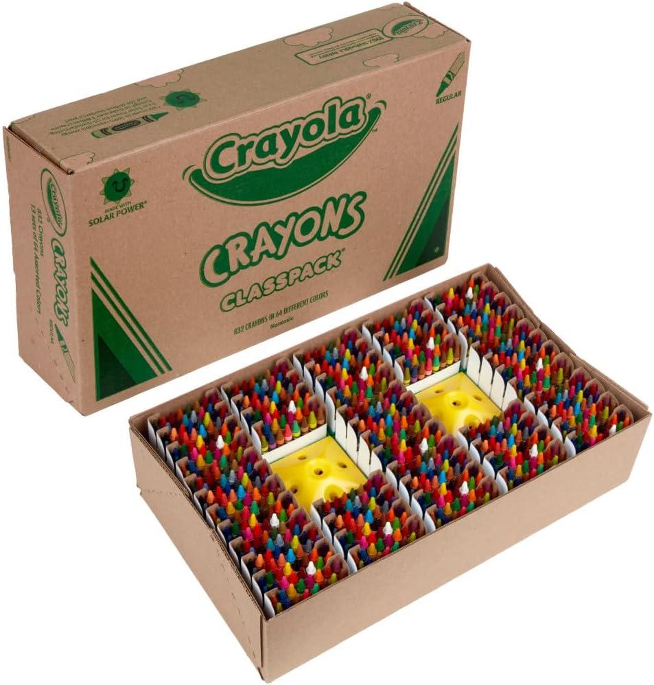 Crayola Crayon Classpack (800ct), Bulk Crayons for Kids, Bulk School Supplies, Large Crayon Box, Preschool Teacher Classroom Essentials, Ages 5, 6, 7(832 Count (Pack of 1))