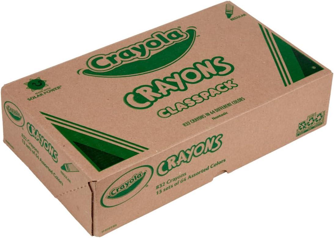 Crayola Crayon Classpack (800ct), Bulk Crayons for Kids, Bulk School Supplies, Large Crayon Box, Preschool Teacher Classroom Essentials, Ages 5, 6, 7(832 Count (Pack of 1))
