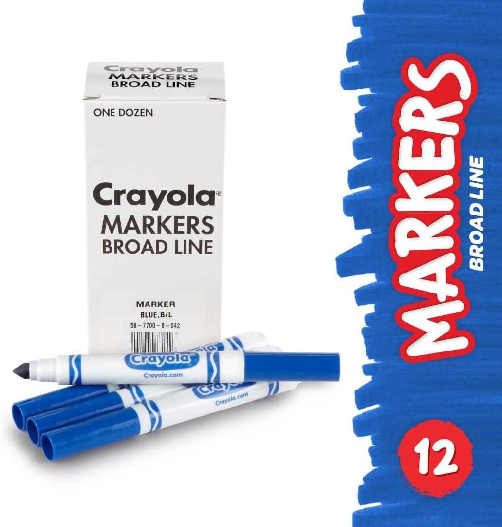 Crayola 12 Count Washable Bulk Markers, Green(Blue)
