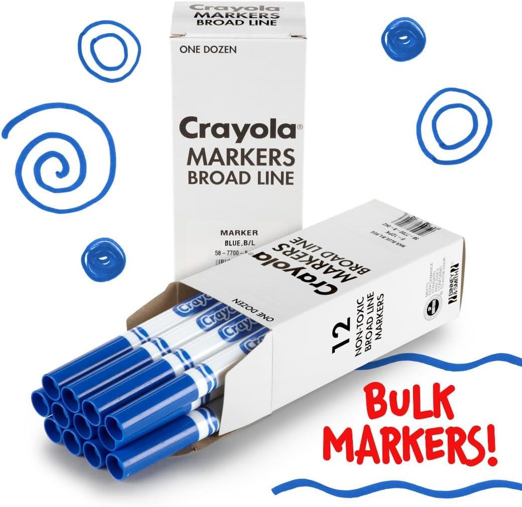 Crayola 12 Count Washable Bulk Markers, Green(Blue)