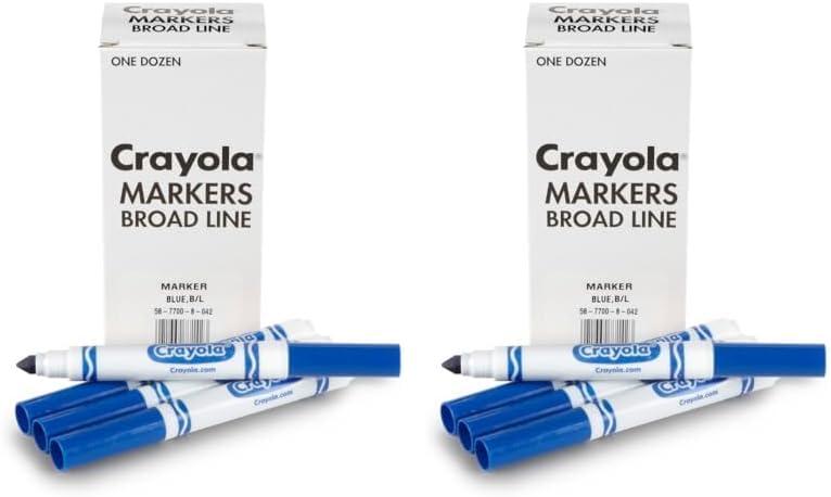 Crayola 12 Count Washable Bulk Markers, Green(Blue)