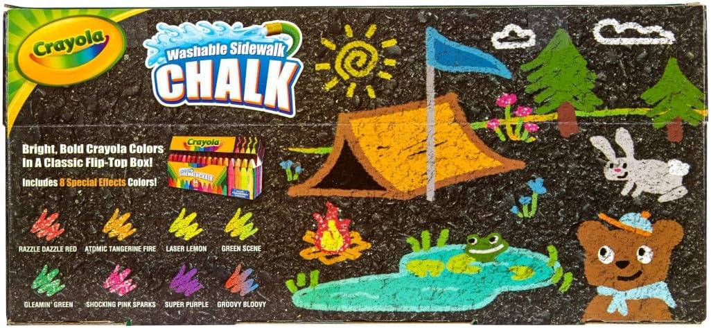 Crayola Ultimate Washable Chalk Collection (64ct), Bulk Outdoor Sidewalk Chalk for Kids, Anti-Roll Sticks, Outdoor Activities & Toys for Kids, Ages 3, 4, 5(Ultimate Collection (64ct))