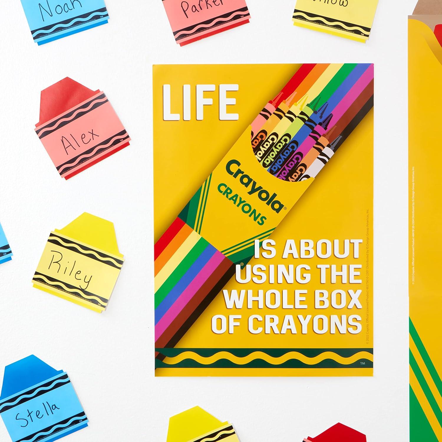 Eureka Crayola Crayons Paper Cut-Out Classroom Decorations for Teachers, 36 Pieces(Crayola Crayons)