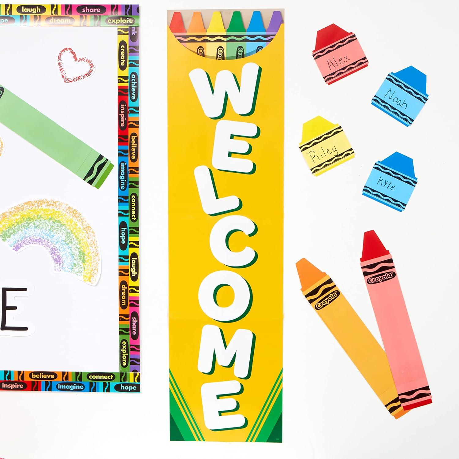 Eureka Crayola Crayons Paper Cut-Out Classroom Decorations for Teachers, 36 Pieces(Crayola Crayons)