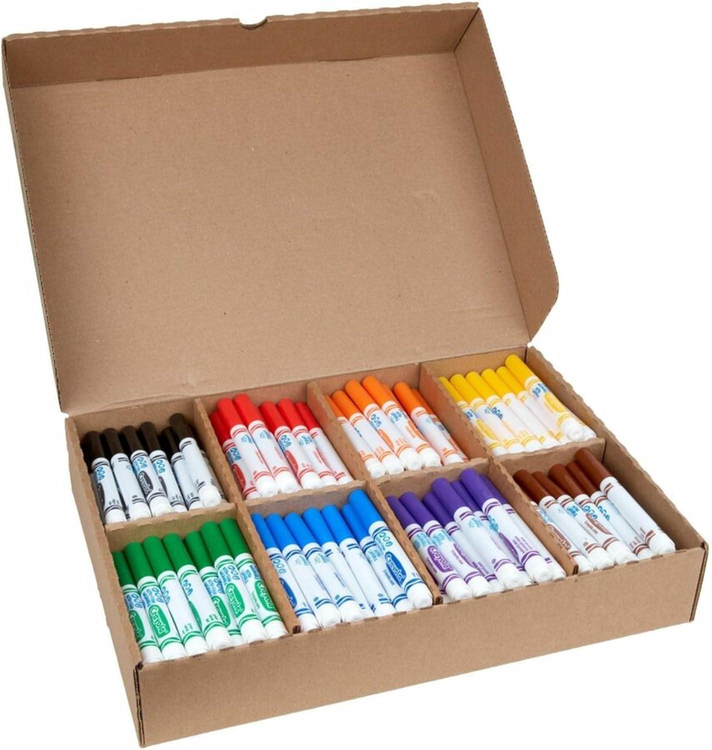 Crayola Ultra Clean Washable Markers Classpack (200ct), 10 Assorted Colors, Bulk Markers for Preschool, Kindergarten, Elementary Classrooms, Ages 3, 4, 5(Broad Line)