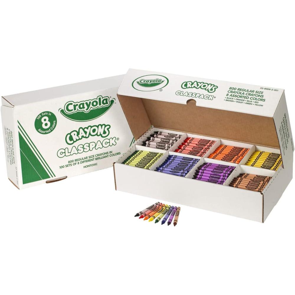 Crayola Crayon Classpack (800ct), Bulk Crayons for Kids, Bulk School Supplies, Large Crayon Box, Preschool Teacher Classroom Essentials, Ages 5, 6, 7(1 Count (Pack of 800))