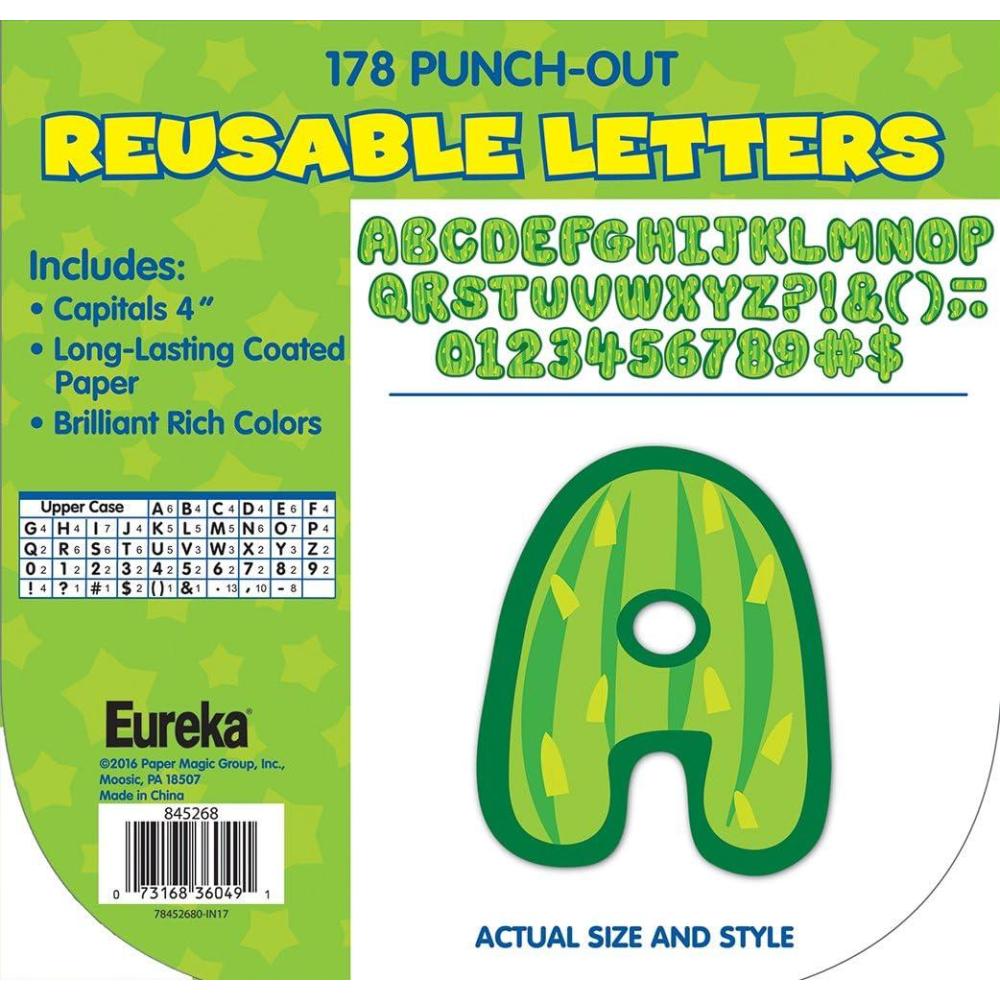 Eureka Crayola Letter, Number, Punctuation Mark, and Symbol Classroom Decorations for Teachers, 4″ H, 178 Pieces, Blue(Cactus)