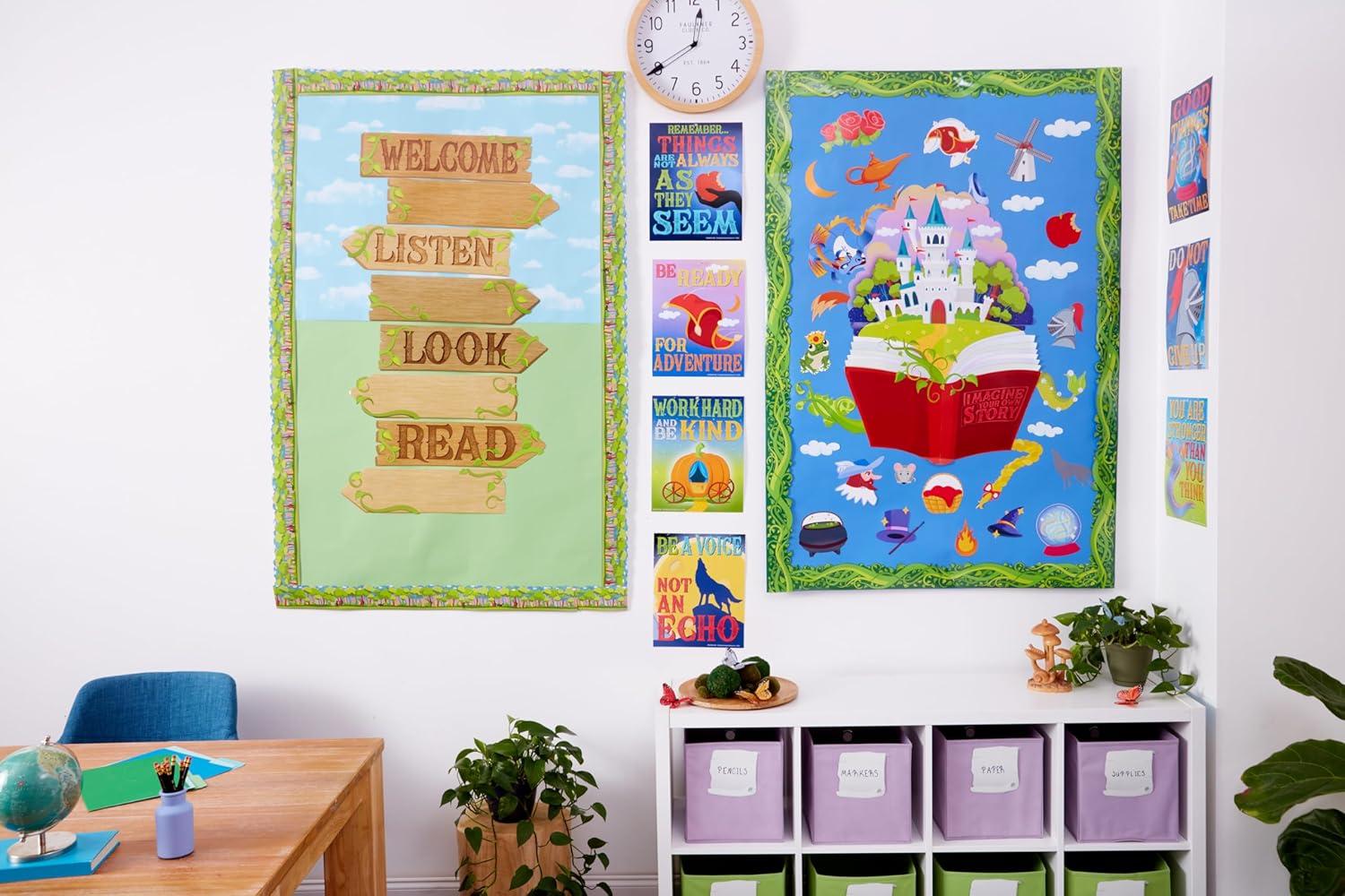 Eureka Crayola Crayons Paper Cut-Out Classroom Decorations for Teachers, 36 Pieces(Once Upon a Dream)