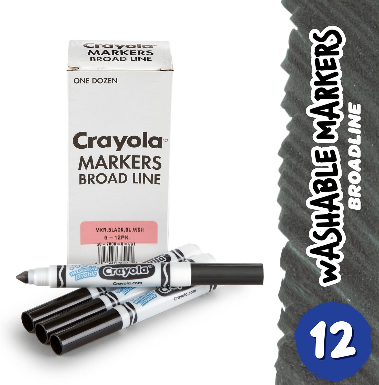 Crayola 12 Count Washable Bulk Markers, Green(Black)